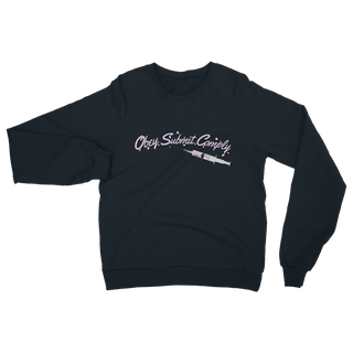 Buy navy Obey. Submit. Comply. Vaccine Classic Adult Sweatshirt