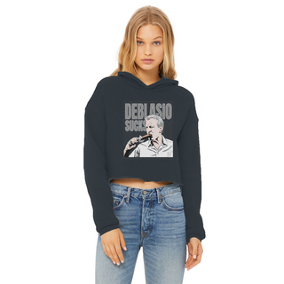 Buy navy DiBlasio Sucks Ladies Cropped Raw Edge Hoodie