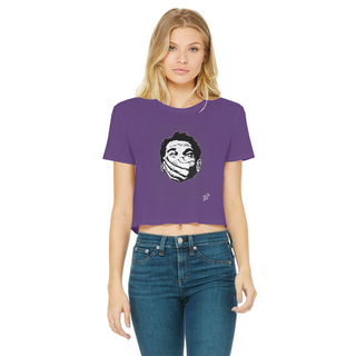Buy purple Big Brother Obey Submit Comply Classic Women's Cropped Raw Edge T-Shirt