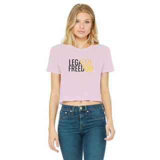 Buy light-pink Legalize Freedom Classic Women's Cropped Raw Edge T-Shirt