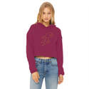 TopLobsta double line logo Ladies Cropped Raw Edge Hoodie