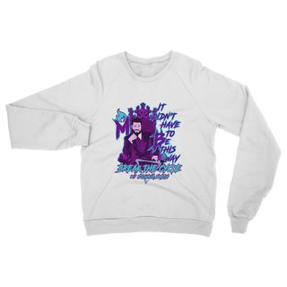 Buy white It didn’t have to BTC Classic Adult Sweatshirt