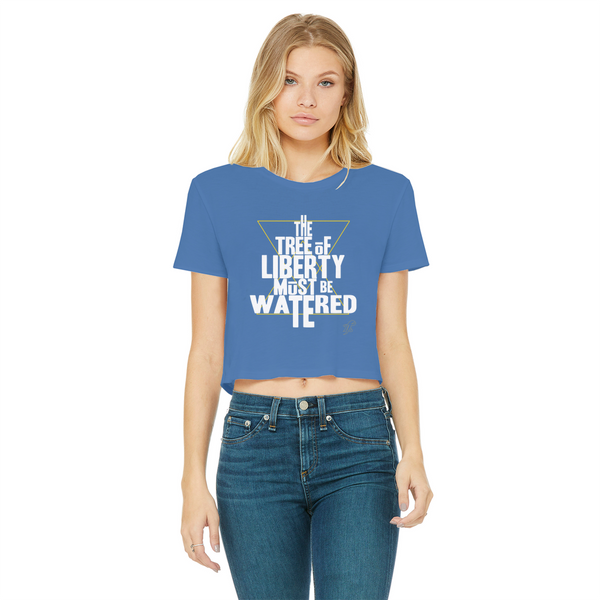 The Tree Must Be Watered Classic Women's Cropped Raw Edge T-Shirt