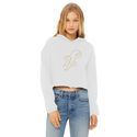 TopLobsta double line logo Ladies Cropped Raw Edge Hoodie