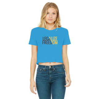 Buy sapphire Legalize Freedom Classic Women's Cropped Raw Edge T-Shirt