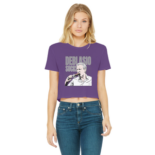 Buy purple DiBlasio Sucks Classic Women's Cropped Raw Edge T-Shirt
