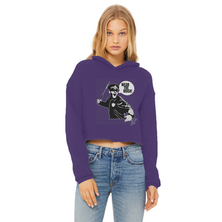 Buy purple Wear the Mask Ladies Cropped Raw Edge Hoodie