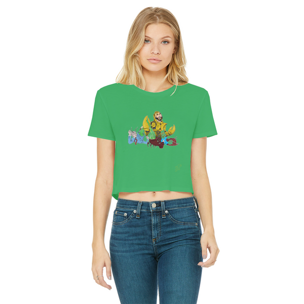 Lobsta Origins Classic Women's Cropped Raw Edge T-Shirt