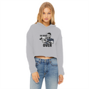 The Debate is Over Ladies Cropped Raw Edge Hoodie