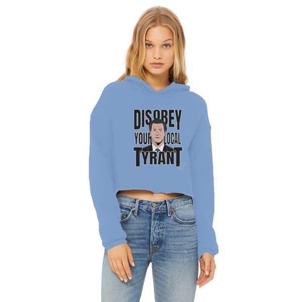Disobey Newsome Ladies Cropped Raw Edge Hoodie
