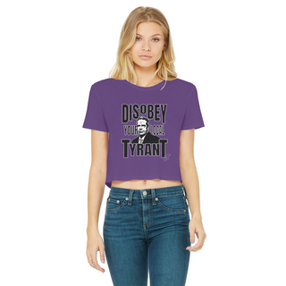 Buy purple Disobey Cuomo Classic Women's Cropped Raw Edge T-Shirt