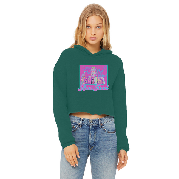 High on Liberty RP Ladies Cropped Raw Edge Hoodie