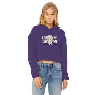 Buy purple ADRENOCHROME Ladies Cropped Raw Edge Hoodie