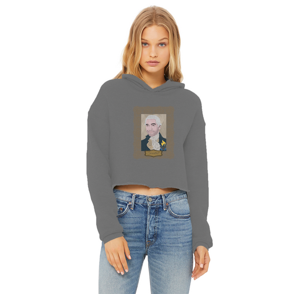 Consistent Ladies Cropped Raw Edge Hoodie