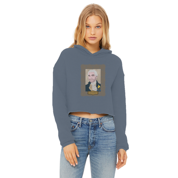 Consistent Ladies Cropped Raw Edge Hoodie
