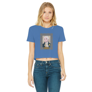 Buy royal-blue Consistent Classic Women's Cropped Raw Edge T-Shirt