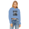 Disobey Cuomo Ladies Cropped Raw Edge Hoodie