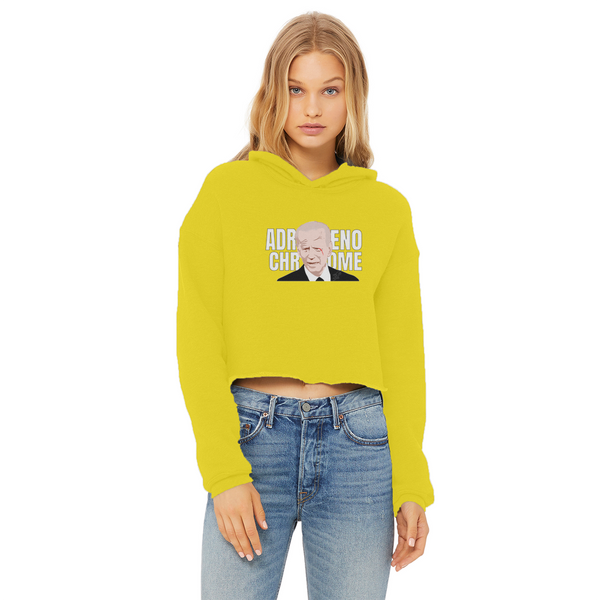 ADRENOCHROME Ladies Cropped Raw Edge Hoodie