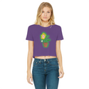 Obvious Plant Classic Women's Cropped Raw Edge T-Shirt