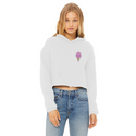 Obey. Submit. Comply. Ice cream Ladies Cropped Raw Edge Hoodie
