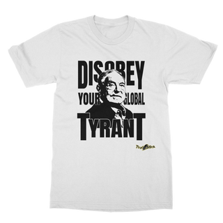 Buy white Disobey Soros Classic Adult T-Shirt