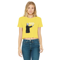 Taxation is Robbery Rothbard B&W Classic Women's Cropped Raw Edge T-Shirt