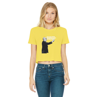 Buy daisy Taxation is Robbery Rothbard B&W Classic Women's Cropped Raw Edge T-Shirt