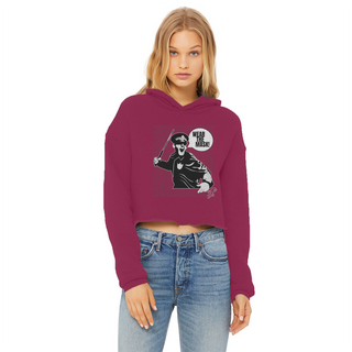 Buy burgundy Wear the Mask Ladies Cropped Raw Edge Hoodie
