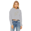 TopLobsta double line logo Ladies Cropped Raw Edge Hoodie