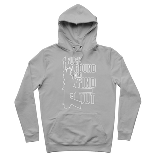 Buy light-grey Fuck Around and Find Out Premium Adult Hoodie