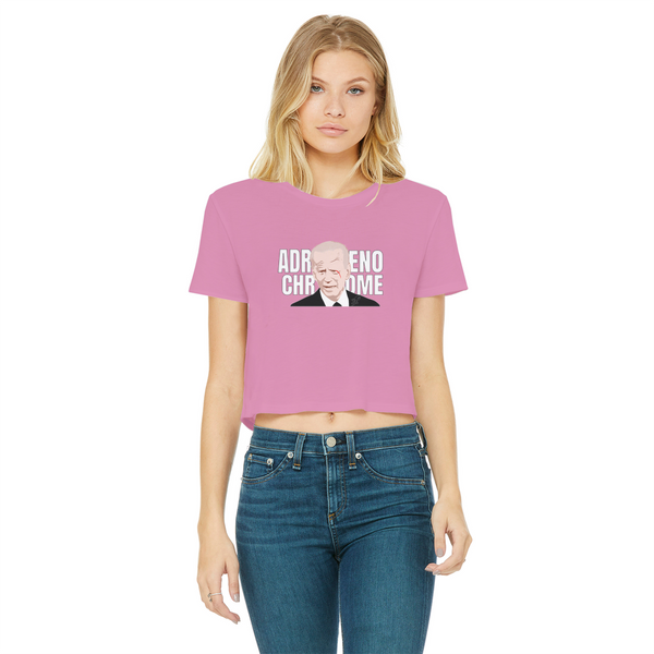 ADRENOCHROME Classic Women's Cropped Raw Edge T-Shirt