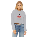Come and Steak it Ladies Cropped Raw Edge Hoodie