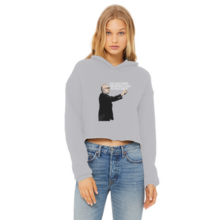 Taxation is Robbery Rothbard Ladies Cropped Raw Edge Hoodie