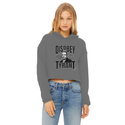 Disobey Cuomo Ladies Cropped Raw Edge Hoodie