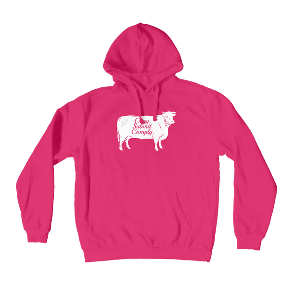 Obey. Submit. Comply. Cattle Premium Adult Hoodie