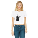 Taxation is Robbery Rothbard B&W Classic Women's Cropped Raw Edge T-Shirt