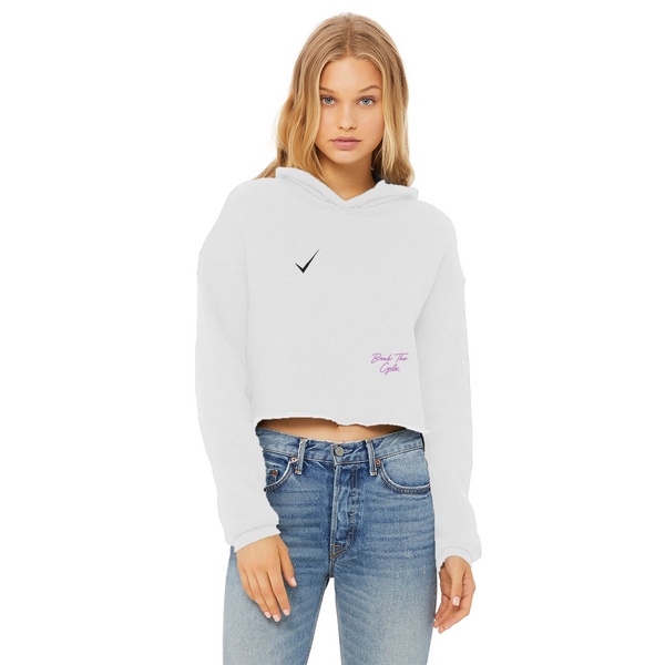 None of the Above Ladies Cropped Raw Edge Hoodie