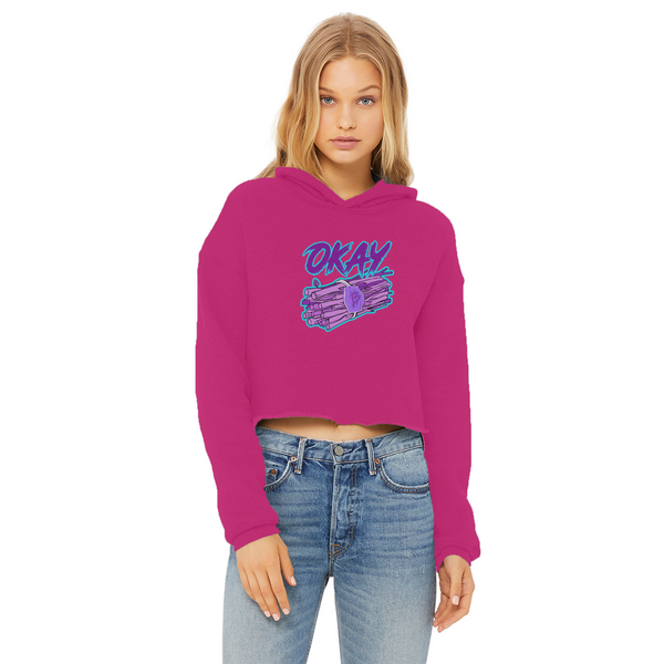 Okay Bundle-o-sticks Ladies Cropped Raw Edge Hoodie