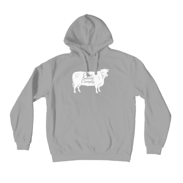 Obey. Submit. Comply. Cattle Premium Adult Hoodie