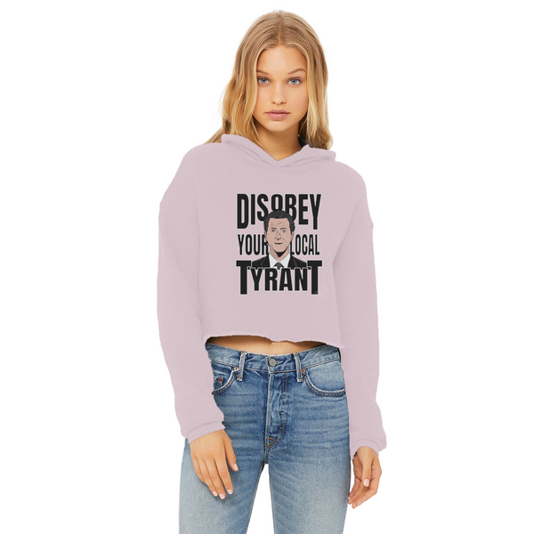 Disobey Newsome Ladies Cropped Raw Edge Hoodie