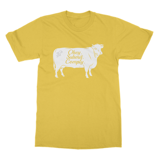 Buy daisy Obey. Submit. Comply. Cattle Classic Adult T-Shirt