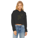 TopLobsta double line logo Ladies Cropped Raw Edge Hoodie