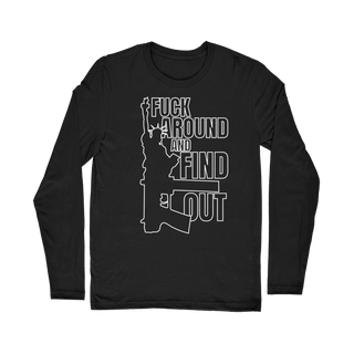 Buy black Fuck Around and Find Out Classic Long Sleeve T-Shirt