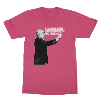 Buy hot-pink Taxation is Robbery Rothbard B&W Classic Adult T-Shirt