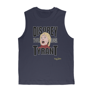 Buy navy Disobey Your Global Tyrant Hillary Classic Adult Muscle Top