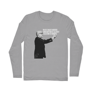 Buy light-grey Taxation is Robbery Rothbard B&W Classic Long Sleeve T-Shirt