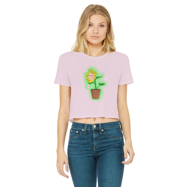 Obvious Plant Classic Women's Cropped Raw Edge T-Shirt