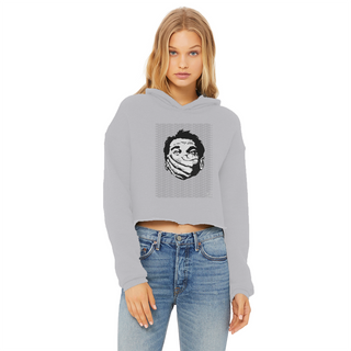 Big Brother Obey Submit Comply Ladies Cropped Raw Edge Hoodie