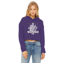 The Tree Must Be Watered Ladies Cropped Raw Edge Hoodie
