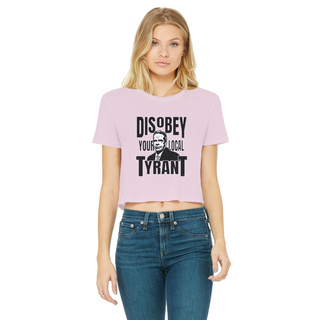 Buy light-pink Disobey Cuomo Classic Women's Cropped Raw Edge T-Shirt